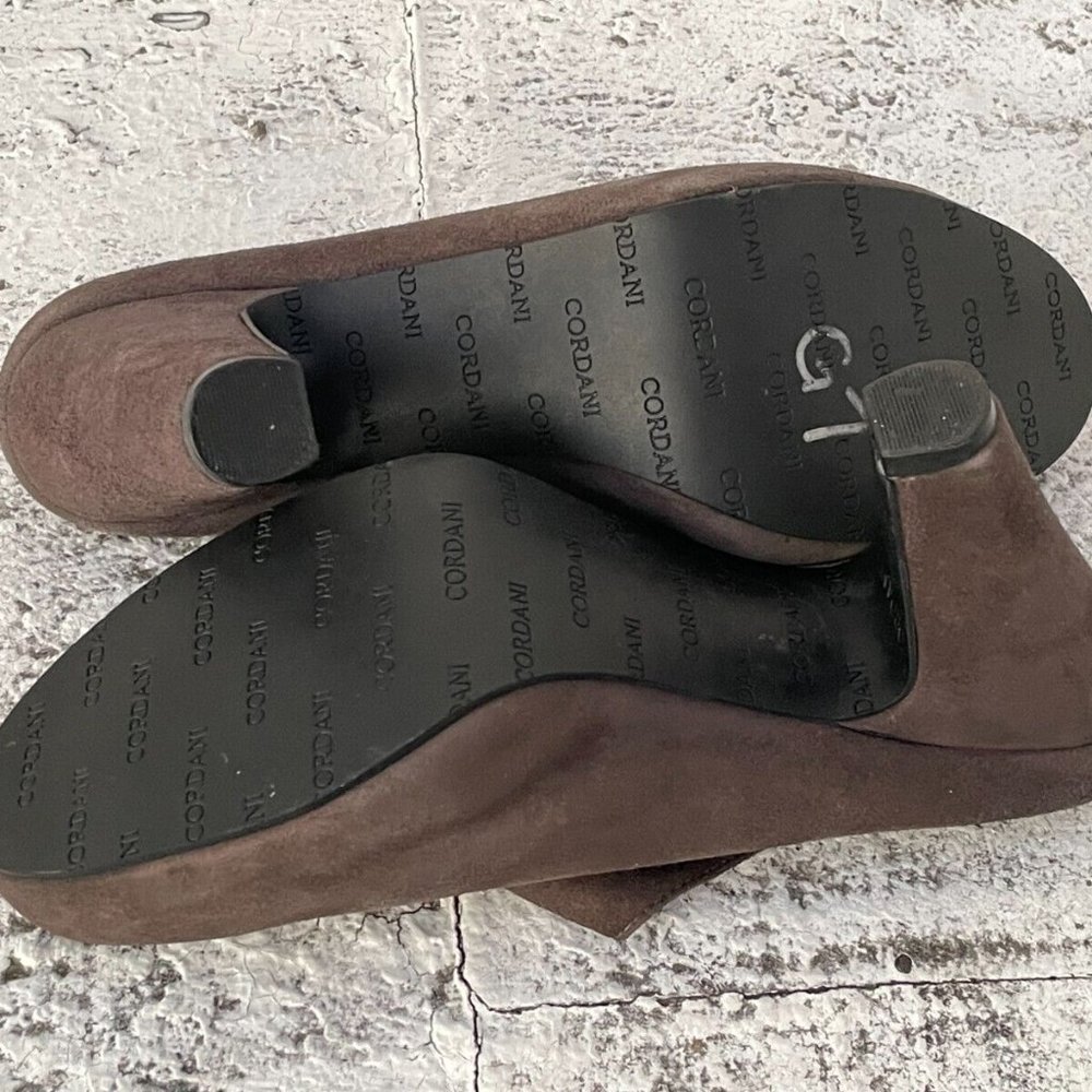 Cordani Calzature Women Mule Shoes Gray Suede Leather Heel Sandal Size 39.5 - Picture 10 of 11